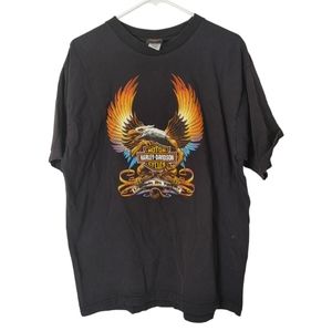 Harley Davidson Maui Hawaii Black Eagle Fire Flame Shirt Mens XL Legend USA Made
